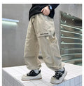 2024 Nova Primavera Outono Meninos Calças Calças Casuais de Perna Reta Grandes Crianças Calças Cargo Moda Cool Kids Roupas
