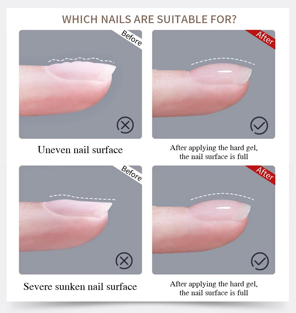 Esmalte em Gel Autonivelante 15ML Livre de Hema Gel Transparente Rígido Extensão de Unhas Modelagem 3D Cola para Strass Removedor de Verniz UV