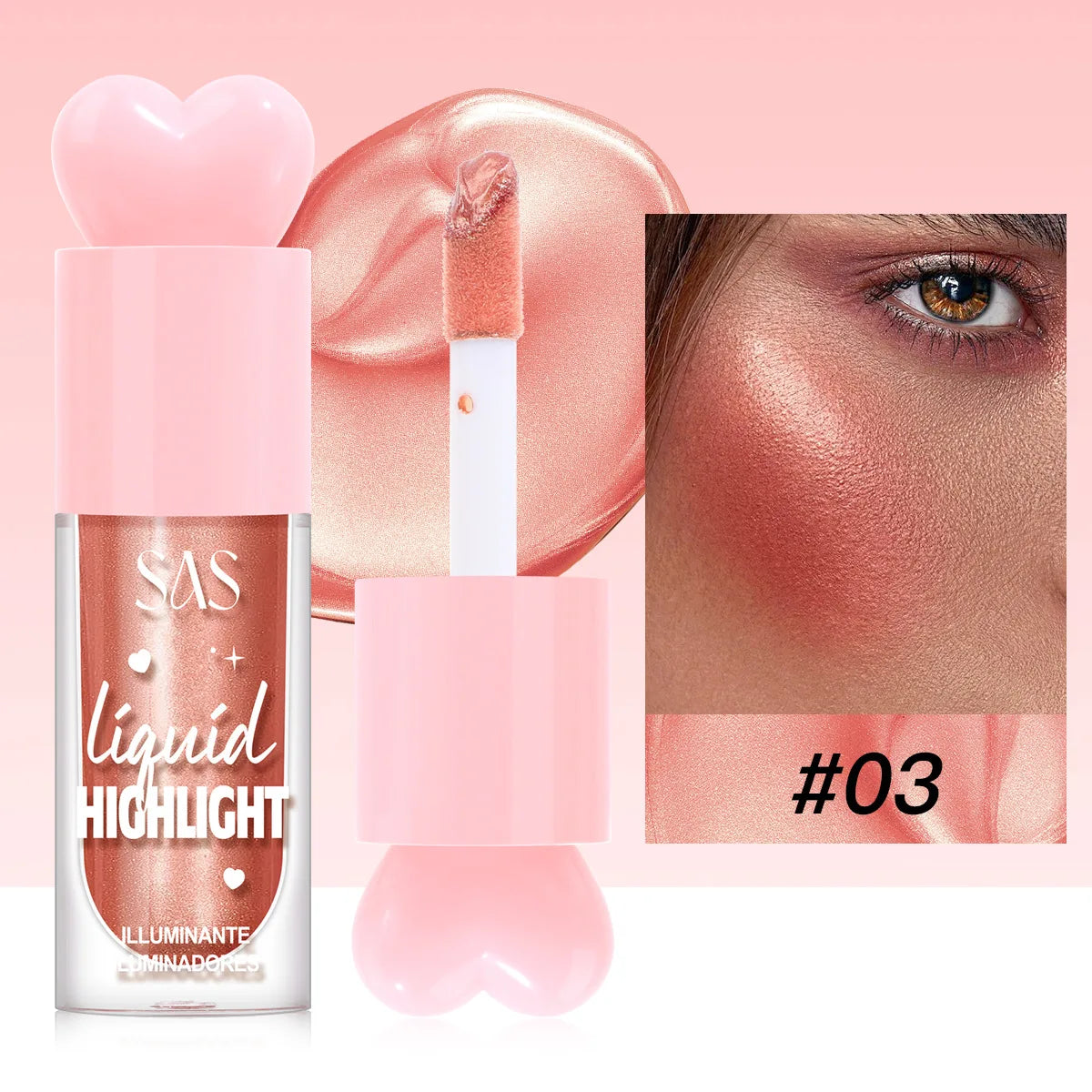 Iluminador Líquido para Contorno Facial Maquiagem Brilho
