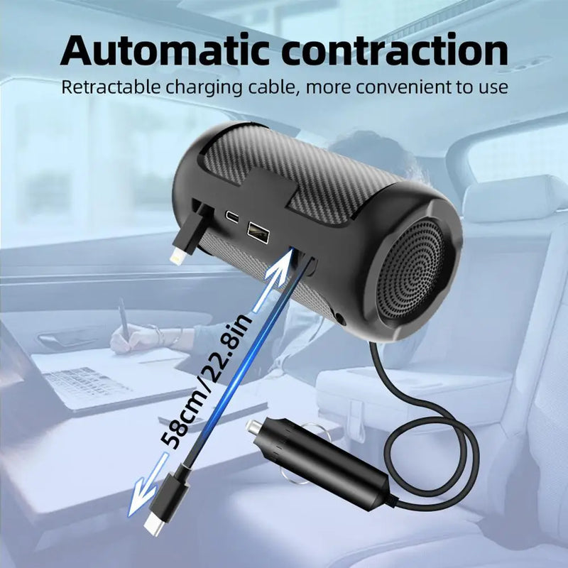 Carregador de Encosto de Cabeça Retrátil Multifuncional para Traseira do Carro 4 em 1 Adaptador Rápido 65W para Notebook/Telefone/iPad Q7C9