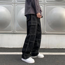 Cargo jeans Men Wide Leg Jeans Hip Hop Casual Men's Straight Baggy Denim Pants Streetwear Skateboard Pant Neutral Trousers