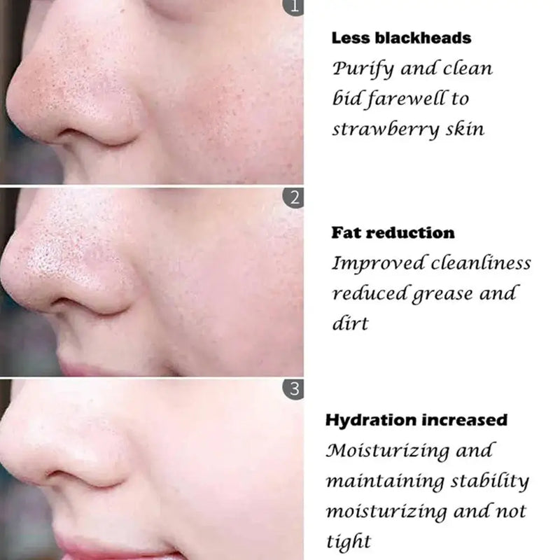 Máscara Facial de Lama com Carvão Vegetal de Bambu 60g, Carbono Ativo, Limpeza Profunda, Purificante, Remove Cravos, Removedor de Cravos de Morango