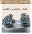 Massageador de Cabeça Elétrico de Silicone com Ventosa Magnética para Couro Cabeludo, Recarregável, Silicone para Ombro, Multifuncional, Amassamento e Vibração, Spa para Cabeça