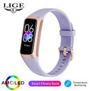 LIGE Amoled Relógio Inteligente Masculino 2023 Banda Inteligente Mulheres Frequência Cardíaca Sangue Smartwartch Pulseira Inteligente À Prova D'Água Rastreador de Fitness Esportivo