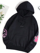 Hip Hop Street Casual Impresso Feminino Hoodies Moda Hoodie Oversize Solto Novos Moletons Outono Quente Fleece Roupas