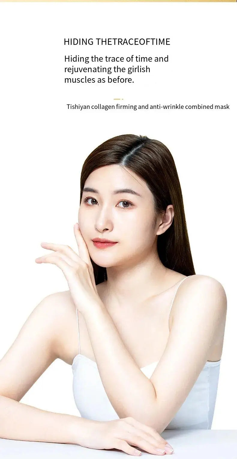 1 Caixa de Máscara em Pó Liofilizado de Peptídeo de Colágeno Set Levanta e Firme o Rosto em V Ácido Hialurônico Clareia, Hidrata e Rejuvenesce a Pele