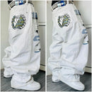 Moda americana 2025 Southpole New Y2k Branco Homens Estampado Jeans Gótico Retro Calças Soltas Calças Largas Casuais de Rua Calça Jeans Casal