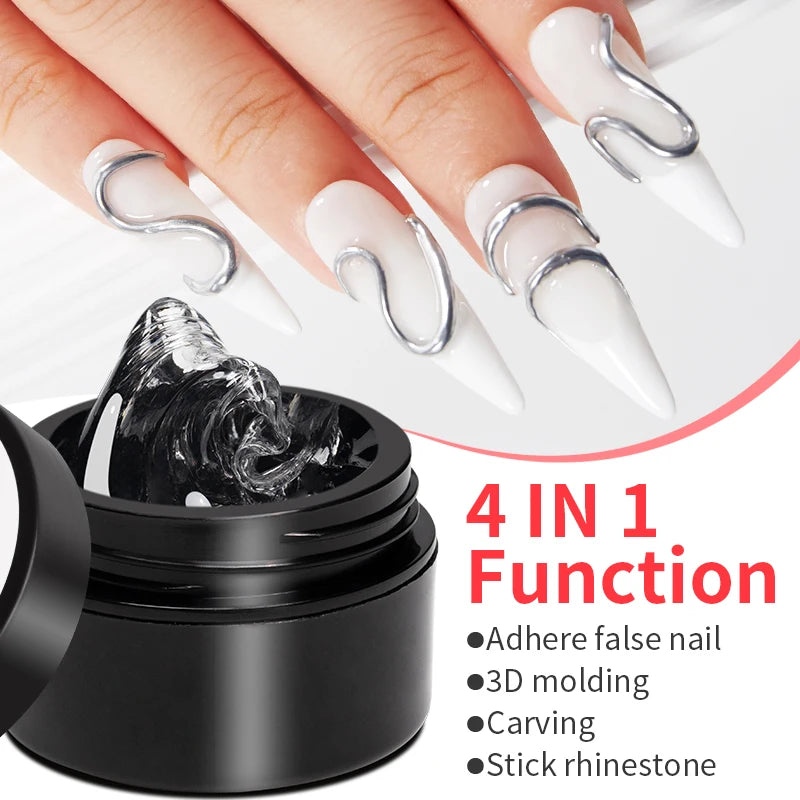 Solid Nail Tip Gel For Quickly Extend Nail Transparent 3D Modeling Carve Gel Soak Off UV Nail Art Gel Varnish 15ML Function Gel