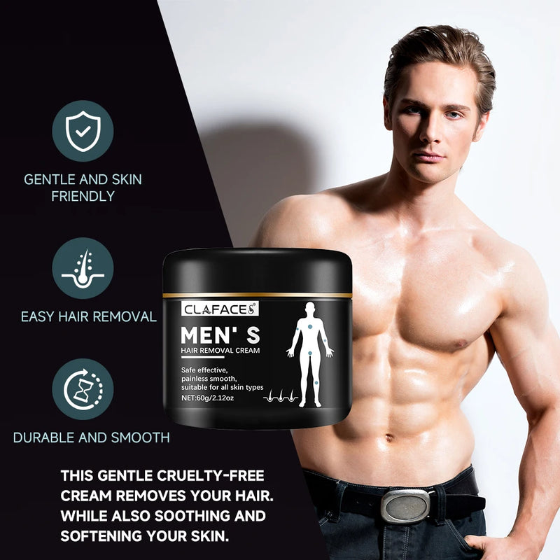 Homens Creme Removedor de Pêlos Indolor Inibição Suave Não Irritante Crescimento do Cabelo Eliminar Barba Corpo Peito Partes Íntimas Depilatório