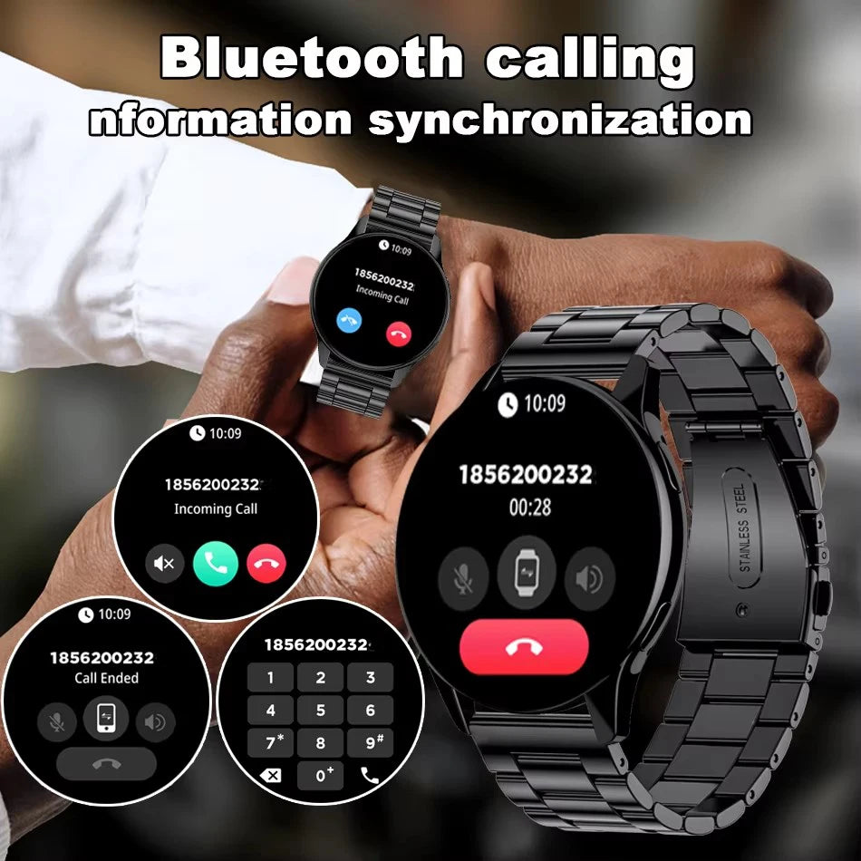 Relógios inteligentes Bluetooth de chamadas da nova moda em 2025 - monitoramento de saúde, mostradores personalizados, despertador, relógio esportivo para homens e mulheres, presente de smartwatch.