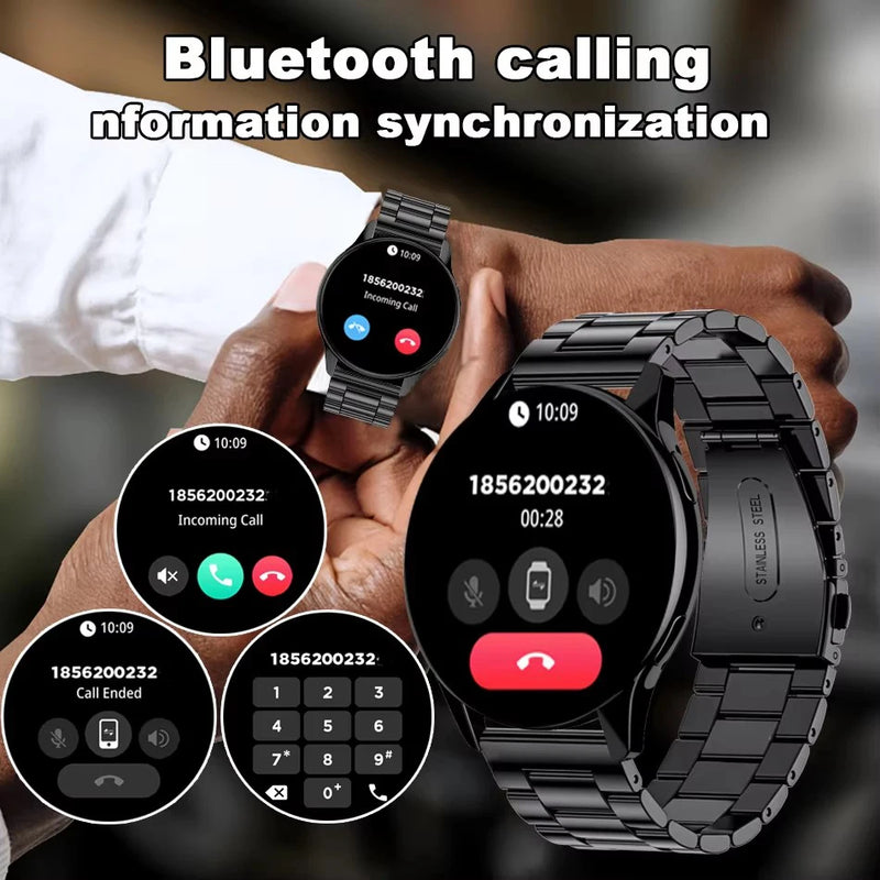Relógios inteligentes Bluetooth de chamadas da nova moda em 2025 - monitoramento de saúde, mostradores personalizados, despertador, relógio esportivo para homens e mulheres, presente de smartwatch.