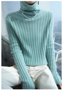 Pilha pescoço camisola mulheres 2025 outono einverno novo 100% puro vison cashmere camisola moda feminina malha pulôver de manga comprida