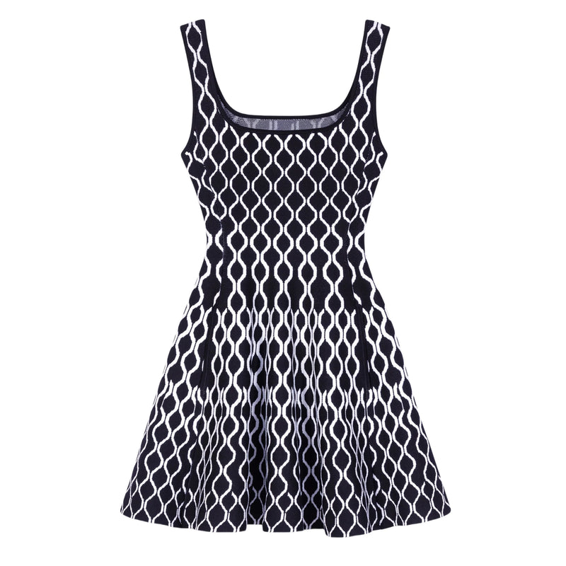 2025 Primavera Verão Luxo Design Da Marca Sem Mangas Vestido De Malha Para As Mulheres Preto Sexy Saia Curta Saia De Noite Senhoras Paris Roupas