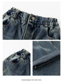 Meninas Meninos Hip Hop Dança de Salão Trajes 4 Crianças Cinza Camiseta Azul Denim Jeans Calças Jazz Dança Roupas Criança Palco Dancewear