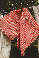 2024 Verão Floess Roupas Infantis Bebê Meninas Vestido de Algodão Xadrez Morango Manga Curta Camisetas Shorts Ternos Roupas Infantis