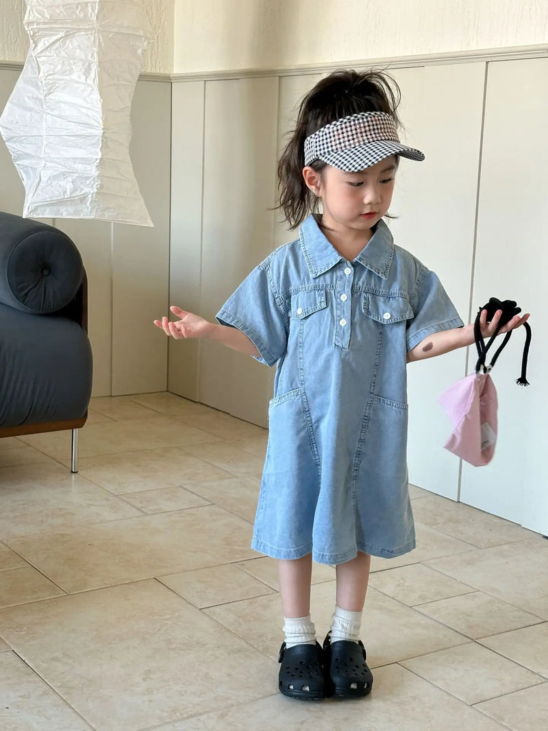 Roupas infantis 2025 verão novo terno jeans para menino ou vestido de menina casual roupas para irmão e irmã