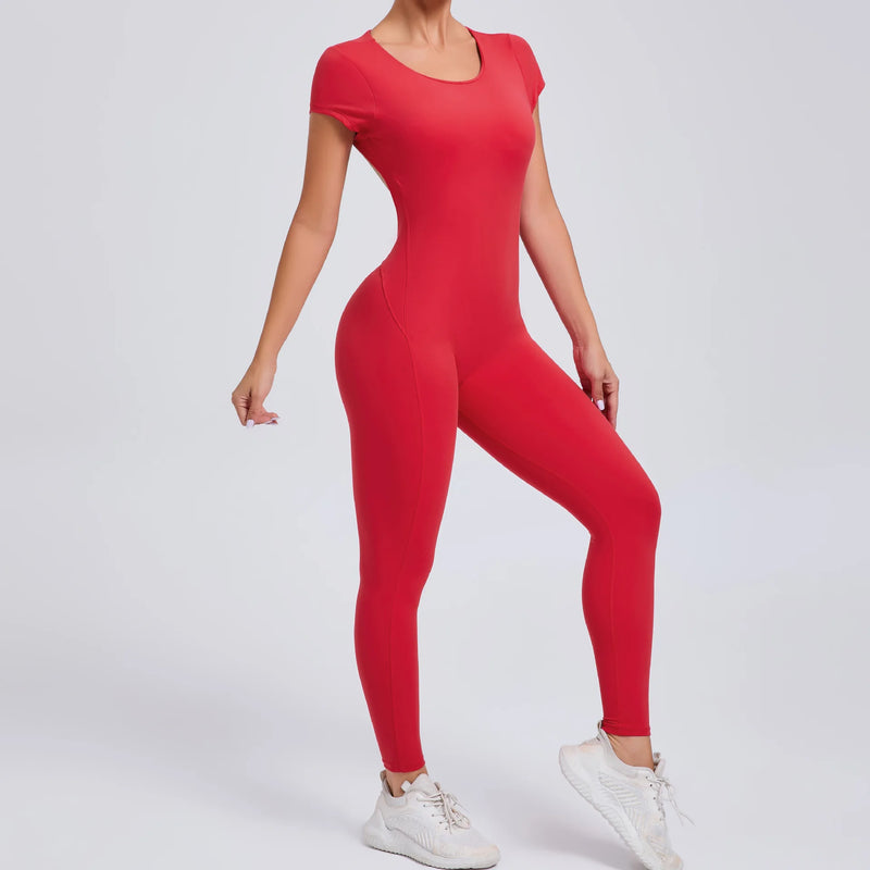 Sexy Mangas Compridas Terno Feminino Macacão Secagem Rápida Roupas de Ioga Treino Bodysuits Backless Esportes Macacão Mulheres Ginásio