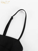 Clacive Sexy Loose Black Cotton Womens Dresses 2024 Summer Strap Sleeveless Ankle Length Dress Elegant Hollow Out Female Dress