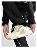 Sapatos masculinos casuais da moda NicheDesign Pão Plus Size Estudante Sistema de Fundo Grosso Sapatos Respirável Verão EVA Tênis