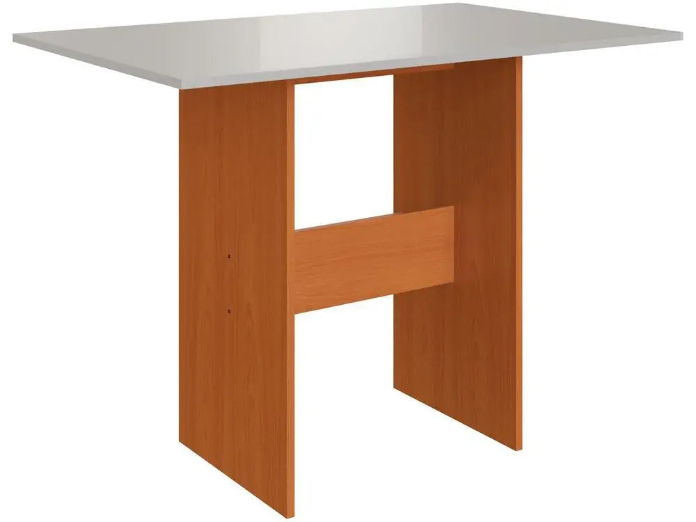 Mesa de Jantar 4 Cadeiras Retangular Freijo e Branco Off White Indekes Luiza