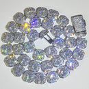 10 / 12MM Clustered Tennis Chain para Homens Colar Hip Hop Iced Out Zircônia Latão Rapper Rock Gargantilha Jóias