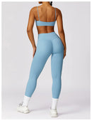 Sexy Fitness Treino Mulheres Conjunto de Ioga Treino Sem Costura Sportswear Roupas de Ginástica Sutiã Esportivo Top Leggings de Cintura Alta Ternos Esportivos