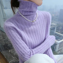 Pilha pescoço camisola mulheres 2025 outono einverno novo 100% puro vison cashmere camisola moda feminina malha pulôver de manga comprida