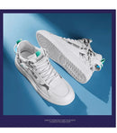 Primavera Outono Masculino Novo Estilo Tênis Vintage Moda Estudante Board Sapatos Casuais Sapatos de Cano Alto Sapatos de Fundo Grosso Respirável