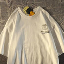 Verão japonês retro bolso gato desenho animado impresso manga curta camiseta masculino feminino casais unissex estilo universitário grande top