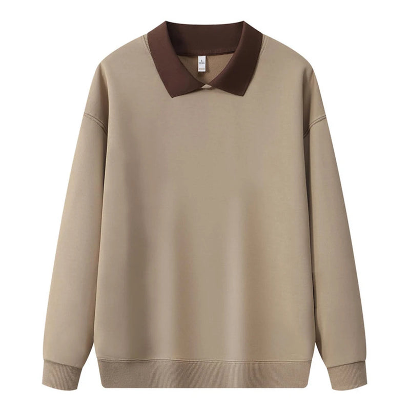 Moletom com capuz de gola polo de manga comprida unissex, blusa de moletom fashion com blocos de cores e patchwork, com capuz para homens, elegante, moletom masculino