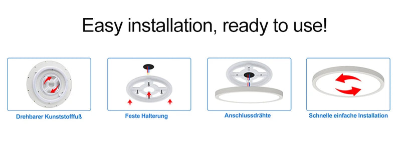 Luz de teto LED 220V regulável com controle remoto 24W 2700LM RGB 3000K-6500K Lâmpada redonda de teto para sala de estar Quarto