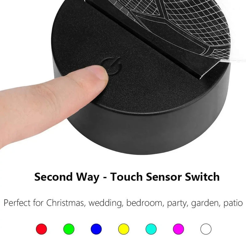 Luz noturna de ponto de ilusão 3D com controle remoto e lâmpada de decoração de quarto de toque inteligente Aniversário Dia dos Namorados Presentes de Natal