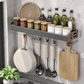 Elegante rack de condimentos de cozinha montado na parede com caixa de armazenamento Suporte multifuncional para utensílios domésticos com dispensador de vinagre de óleo