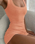 Ternos de Estilo Urbano para Mulheres 2025 Primavera Verão Última Cor Sólida Elegante Apertado 2Pcs Top de Regata com Decote em U&Casual Conjunto de Shorts de Cintura Alta