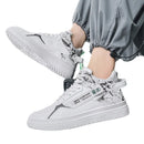 Primavera Outono Masculino Novo Estilo Tênis Vintage Moda Estudante Board Sapatos Casuais Sapatos de Cano Alto Sapatos de Fundo Grosso Respirável