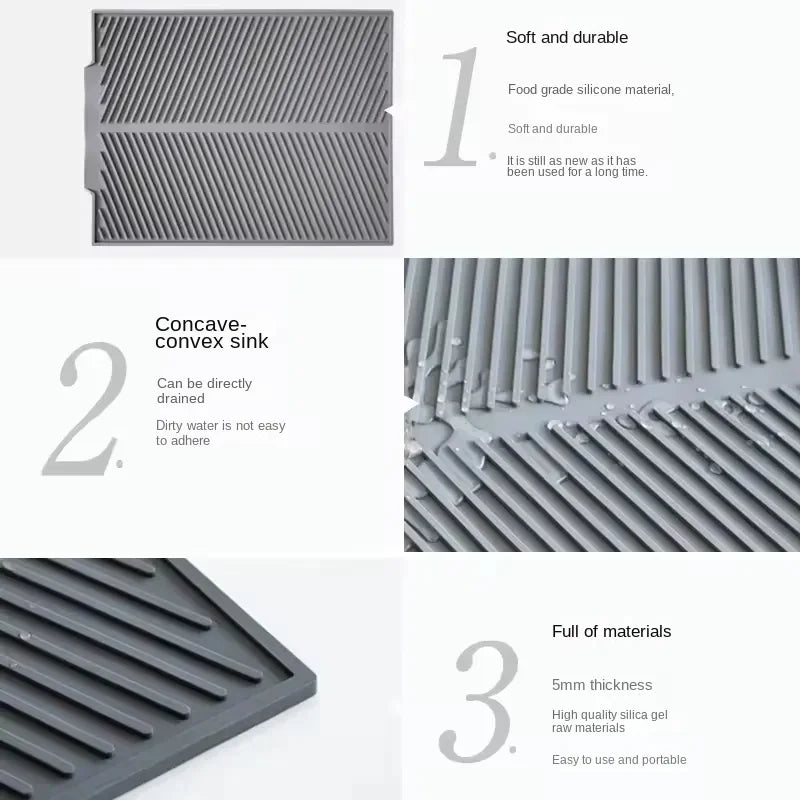 1 PC Silicone Almofada de Drenagem Tapete de Secagem Potes Tapete de Drenagem de Prato Para Talheres de Cozinha Tapetes Antiderrapantes Anti-escaldadura Coaster Utensílios de Cozinha