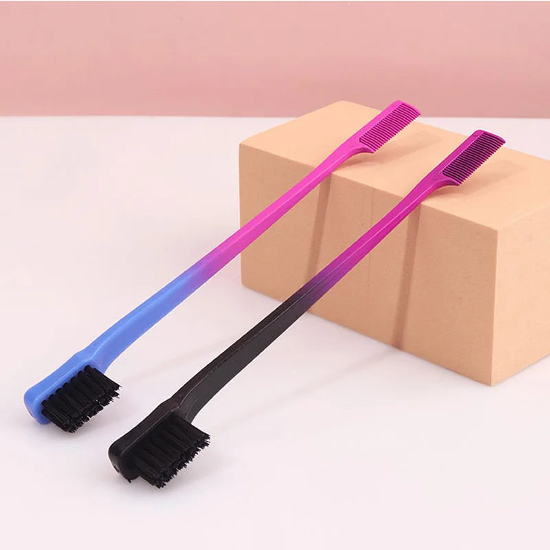 Escova Pente para Cabelo 3 em 1 1-10 Unidades Escova de Dupla Face Pente para Baby Hair & Escova para Sobrancelhas Escova de Alisamento Ferramenta para Cabelo