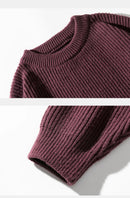 Suéter de gola redonda, cor sólida, básico, masculino, feminino, outono, inverno, parcimonioso, simples, casal, suéter de malha, quente, macio
