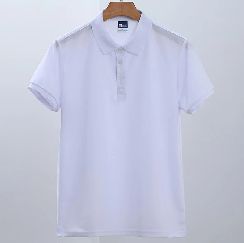 Camiseta Polo Masculina de Manga Curta Em Branco Branco Camisas de Colarinho Preto Camiseta Casual Roupas de Verão Para Homens Camisetas Polos Pour Hommes
