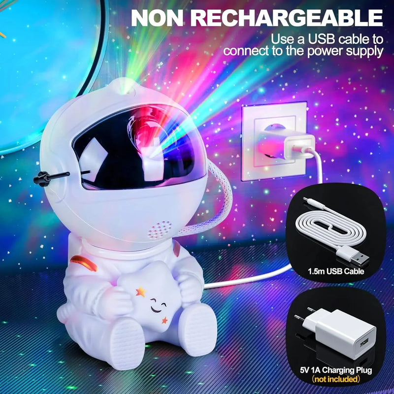 Projetor de Céu Estrelado de Astronauta do Brasil, Luz Noturna de Galáxia, Projetor de Céu Estrelado, Luz de Astronauta LED, Quarto e Sala de Jogos