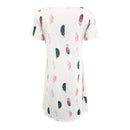 Vestidos com estampa de penas Mulheres Verão 2025 Roupas Manga Curta Decote em V Mini Vestido Elegante Boêmio Moda Vestido de verão Vestidos de praia