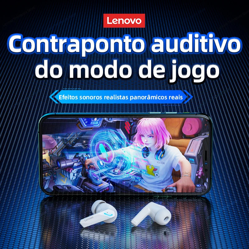 Original Lenovo GM2 Pro 5.3 Fone de ouvido Bluetooth Fones de ouvido sem fio Fones de ouvido de baixa latência HD Call Dual Mode Gaming Headset com microfone