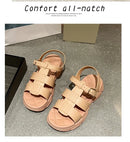 Sandálias de fundo plano para mulheres verão sudeste da Ásia chinelos de plataforma de salto grosso para uso ao ar livre com uma alça confortável material de PVC