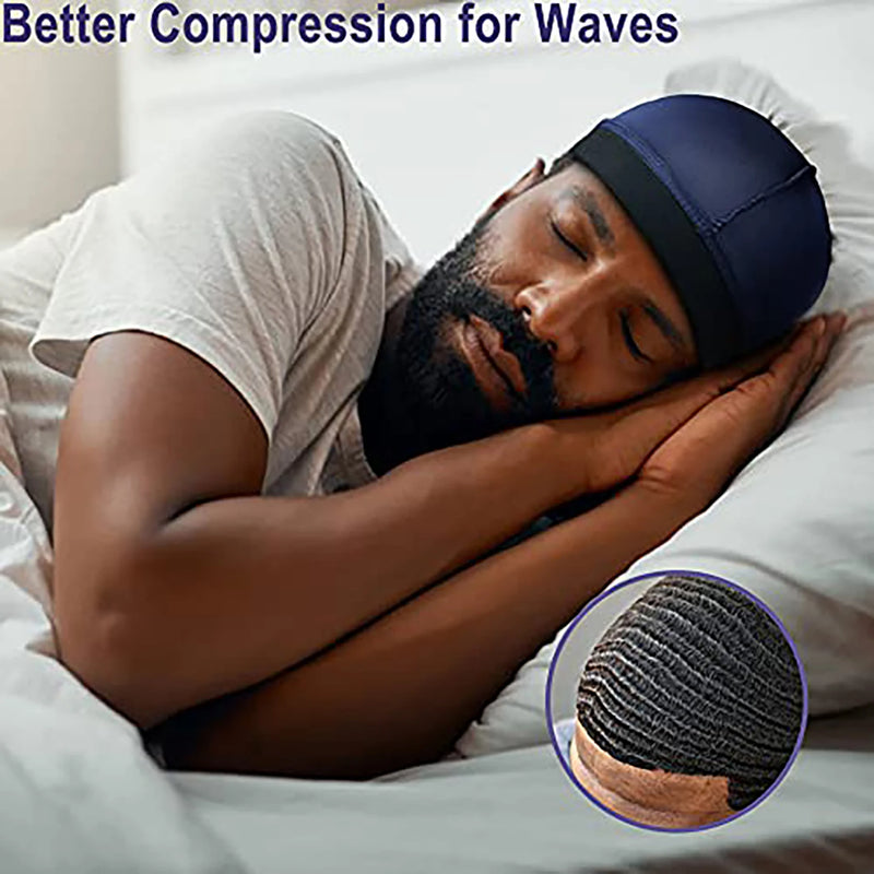Novo Boné de Cúpula de Seda Unissex Para Homens Elástico Bandanas Durag de Seda Tampa de Peruca Inferior Spandex Boné de Resfriamento Boné de Gorro Baseado em Seda