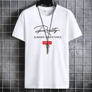 Camisetas masculinas 2024 Masculino Verão Algodão Manga Curta Moda Bottoming Tops Em Torno Do Pescoço Branco Tee Camiseta Oversized Roupas Masculinas