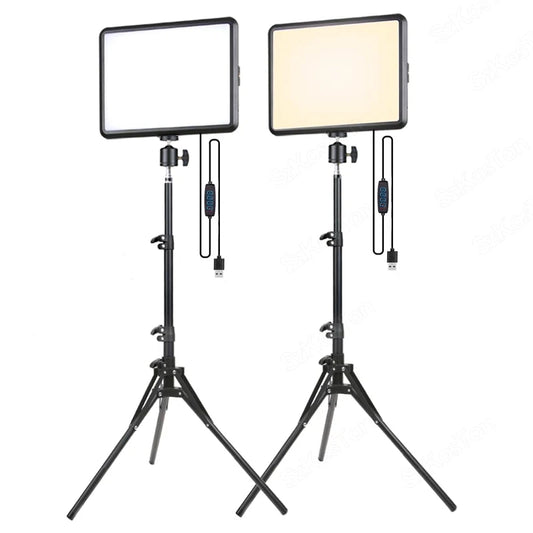 Luz de Videoconferência LED para Fotografia, Luz de Preenchimento Dimmable para Estúdio de Fotografia, Lâmpada de Preenchimento para Transmissão ao Vivo no Tiktok e Youtube