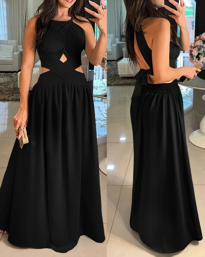 Mulheres Vestido de Noite 2024 Primavera/Verão Mais Recente Inteligente Côr Sólida Vermelho Temperação Um Ombro Festa Apertado Saia Longa