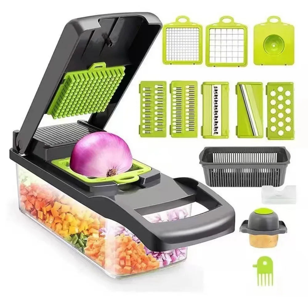 16/25 em 1 Cortador Multifuncional de Legumes com Cabo Ralador de Alimentos Cortador de Legumes Fatiador Picador Itens de Cozinha Ferramenta de cocina