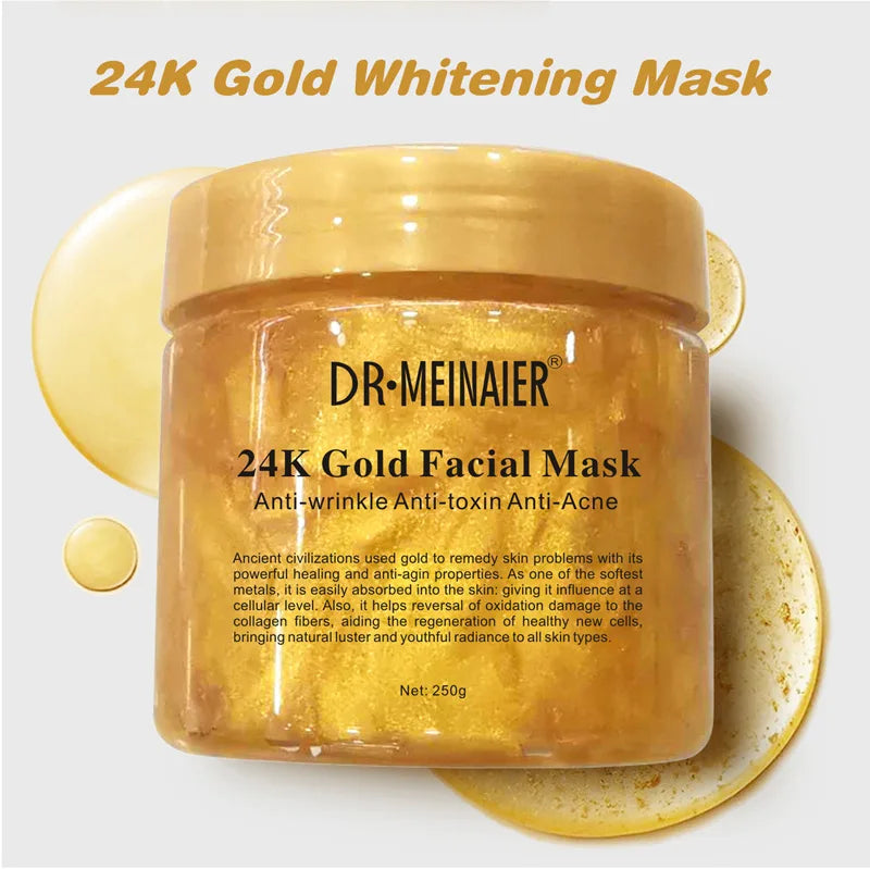 Máscara facial de sono reparadora com colágeno e ouro 24K 250g