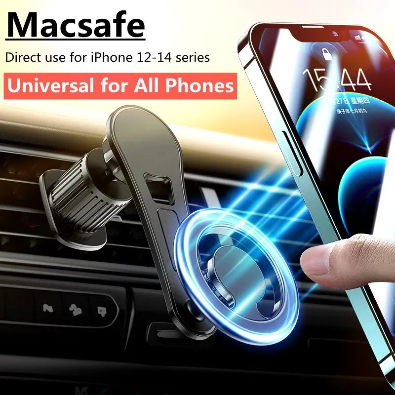 Suporte Magnético para Celular no Carro com Montagem para GPS - Suporte para iPhone 15 14 13 e Samsung Xiaomi Compatível com MagSafe